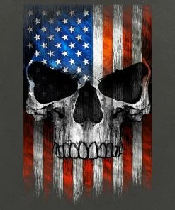 Hot Leathers GMZ4489 Men’s Patriotic Skull Charcoal Zip Up Hoodie Sweatshirt Motorcycle Jackets