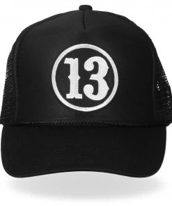 Riding Gear Hot Leathers GSH1003 13 Black Trucker Hat