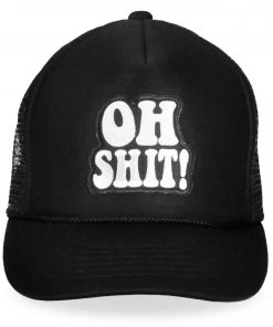 Hot Leathers GSH1006 Oh Shit Trucker Black Hat