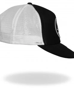 Hot Leathers GSH1008 Skull And Cross Bones Black And White Trucker Hat Riding Gear