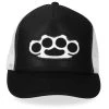 Riding Gear Hot Leathers GSH1009 Knuckles Black And White Trucker Hat