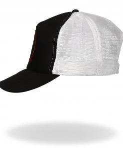 Hot Leathers GSH1012 Rooster Black And White Trucker Hat Riding Gear