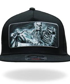 Hot Leathers GSH1019 Black âAssassin Riderâ Snap Back Hat Riding Gear
