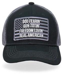 Hot Leathers GSH1032 God Fearing Gun Trucker Hat