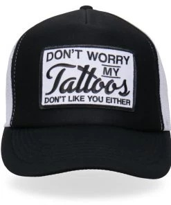 Hot Leathers GSH1035 Don't Worry Tattoo Trucker Hat