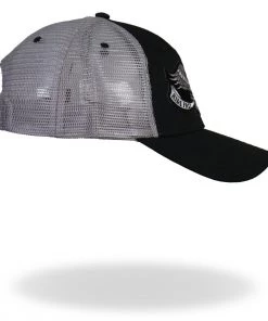 Riding Gear Hot Leathers GSH2006 Eagle Tattoo Trucker Black And Grey Hat