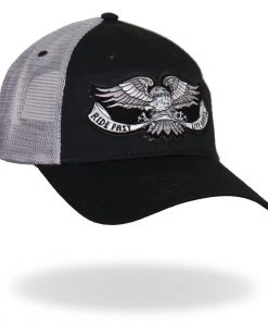Riding Gear Hot Leathers GSH2006 Eagle Tattoo Trucker Black And Grey Hat