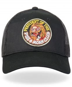 Hot Leathers GSH2008 Piss And Moan Club Black Snapback Hat Riding Gear