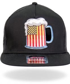 Hot Leathers GSH2021 Beer Mug Flag Snapback Adjustable Hat