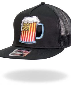 Hot Leathers GSH2021 Beer Mug Flag Snapback Adjustable Hat