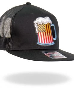 Hot Leathers GSH2021 Beer Mug Flag Snapback Adjustable Hat