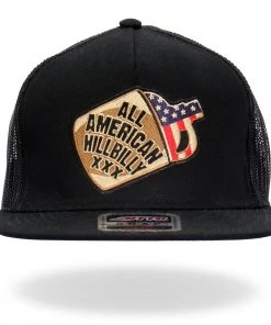 Riding Gear Hot Leathers GSH2025 Black All American Hilbilly Snapback