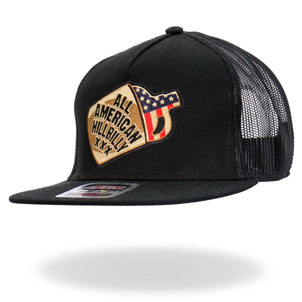 Riding Gear Hot Leathers GSH2025 Black All American Hilbilly Snapback