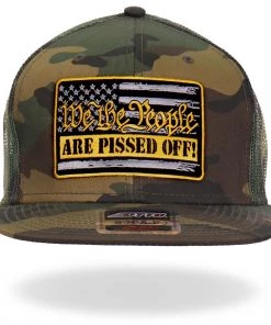 Riding Gear Hot Leathers GSH2028 Black We The People Camo Snapback Hat