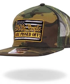 Riding Gear Hot Leathers GSH2028 Black We The People Camo Snapback Hat