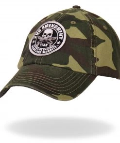 Hot Leathers GSH3001 2nd Amendment Washed Camo Ball Cap Riding Gear