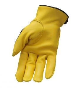 Riding Gear Hot Leathers GVD2001 Uni-Sex Gold'Bolt' Deer Skin Leather Gloves