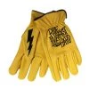 Riding Gear Hot Leathers GVD2001 Uni-Sex Gold 'Bolt' Deer Skin Leather Gloves