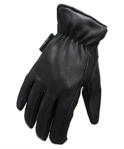 Riding Gear Hot Leathers GVD2003 Uni-Sex'Grey And Black Flannel Lined' Deer Skin Leather Gloves