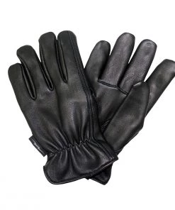 Riding Gear Hot Leathers GVD2003 Uni-Sex 'Grey And Black Flannel Lined' Deer Skin Leather Gloves