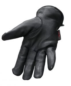 Hot Leathers GVD2004 Uni-Sex 'Red And Black Flannel Lined' Deer Skin Leather Gloves Riding Gear