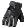 Riding Gear Hot Leathers GVL1005 Ladies Purple Piping Fingerless Gloves