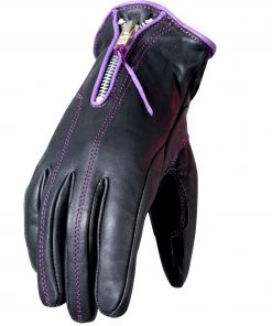 Riding Gear Hot Leathers GVL1008 Ladies Driving Gloves With Purple Piping