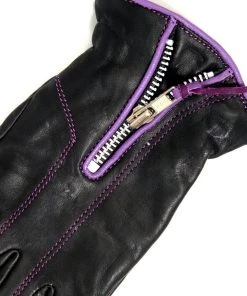 Riding Gear Hot Leathers GVL1008 Ladies Driving Gloves With Purple Piping