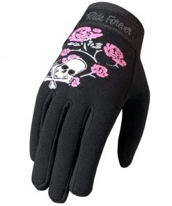Riding Gear Hot Leathers GVL2005 Skull And Roses Ladies Mechanics Work Gloves
