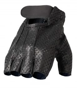 Riding Gear Hot Leathers GVM1016 Unlined Fingerless Vented Leather Gloves With Padded Gel Palm