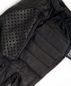 Riding Gear Hot Leathers GVM1016 Unlined Fingerless Vented Leather Gloves With Padded Gel Palm