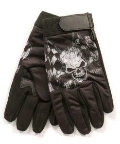 Riding Gear Hot Leathers GVM3006 Sublimated Checkered Flags Mechanics Glove