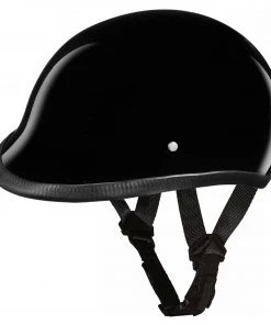 Daytona Helmets H1-A ‘Hawk’ Polo Style HI-Gloss Black Half Face Helmet Riding Gear
