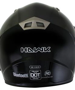 Hawk Helmets Riding Gear Hawk H-510 Glossy Black Bluetooth Full Face Motorcycle Helmet