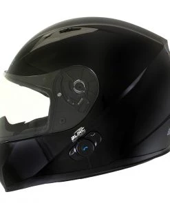 Hawk Helmets Riding Gear Hawk H-510 Glossy Black Bluetooth Full Face Motorcycle Helmet