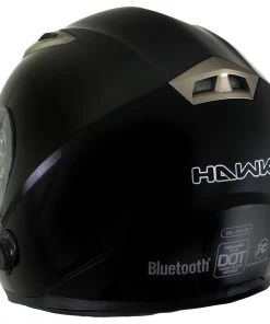 Hawk Helmets Riding Gear Hawk H-510 Glossy Black Bluetooth Full Face Motorcycle Helmet