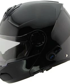 Hawk Helmets Riding Gear Hawk H7000 Glossy Black Modular Motorcycle Helmet With Blinc Bluetooth