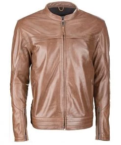Highway 21 Primer Men's Brown Leather Jacket Riding Gear