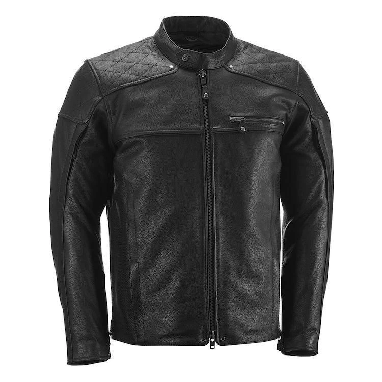 Highway 21 Gasser Men's Black Leather Jacket With Armor Riding Gear
