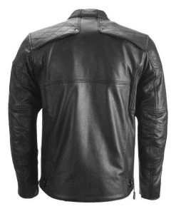 Highway 21 Gasser Men's Black Leather Jacket With Armor Riding Gear