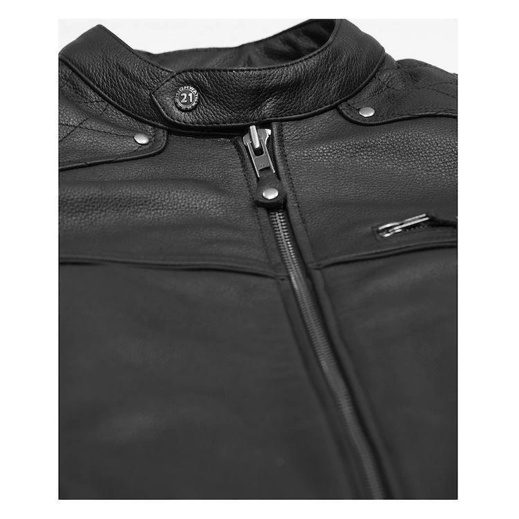 Highway 21 Gasser Men's Black Leather Jacket With Armor Riding Gear