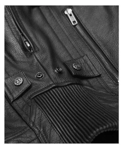 Riding Gear Highway 21 Gunner Men's Black Leather Jacket With Armor