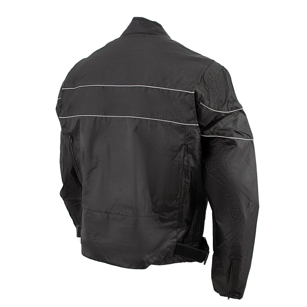 Motorcycle Jackets NexGen HW212102 Men's Black Nylon-Textile Vented Moto Jacket With Reflective Piping