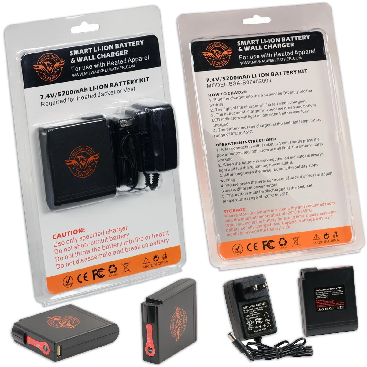 Milwaukee Leather MLM3523SET Men's Black 'Heated' Collarless Moto Leather Vest (Battery Pack Included)