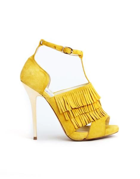 Riding Gear Tiannia Barnes TB-104 'Jackie' Mustard Suede Women’s T-Strap Platform Sandals