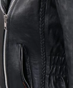 Hot Leathers JKL1009 Ladies Braided Motorcycle Leather Jacket Leather Motorcycle Jackets