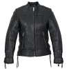 Leather Motorcycle Jackets Hot Leathers JKL1025 Ladies Lace Up Sleeves Leather Jacket