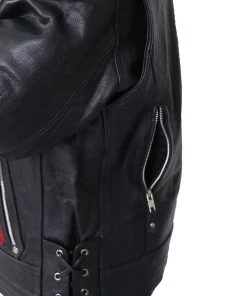 Leather Motorcycle Jackets Hot Leathers JKL1025 Ladies Lace Up Sleeves Leather Jacket