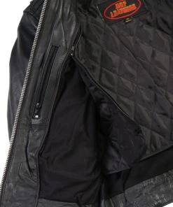 Leather Motorcycle Jackets Hot Leathers JKL1025 Ladies Lace Up Sleeves Leather Jacket