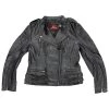 Hot Leathers JKL1030 Ladies Lightweight Black Leather Jacket With Side Buckles Leather Motorcycle Jackets